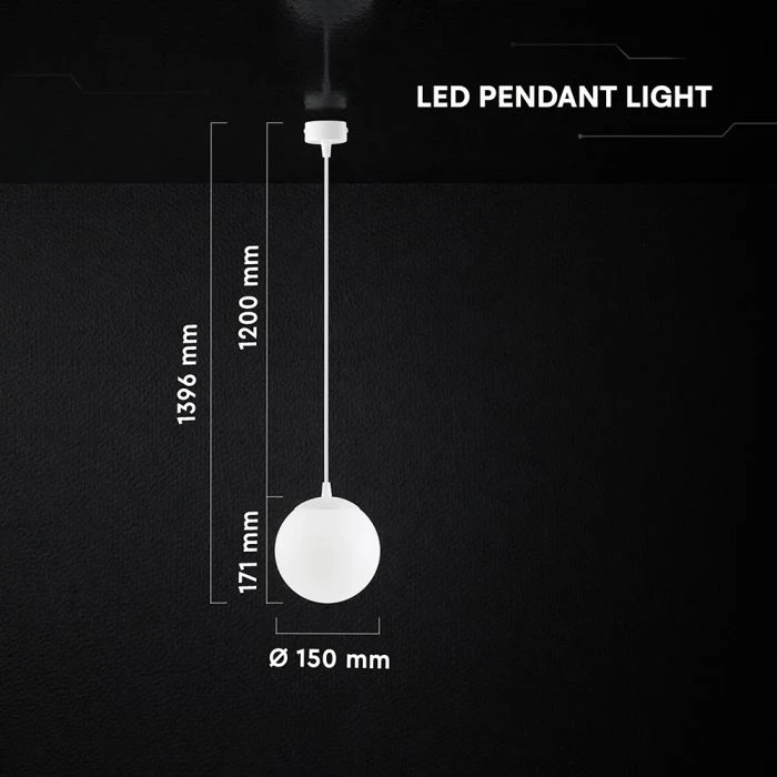 12W LED pakabinamas šviestuvas, baltas, 3000/4000/6500K