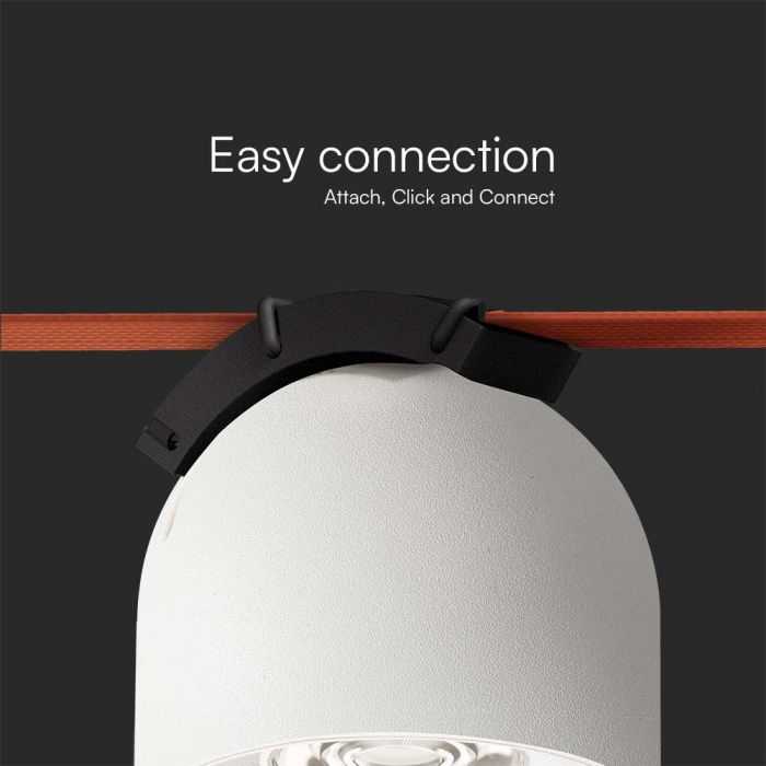 V-tac 12W LED pakabinamas šviestuvas, baltu korpusu, 3000K, tvirtinamas ant 48V magnetinio dirželio