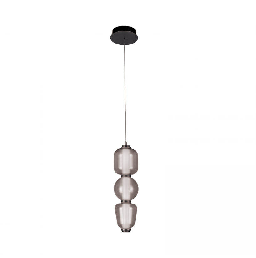12W LED pakabinamas šviestuvas, matinės juodos/dūmų sp., 3000K, 23269