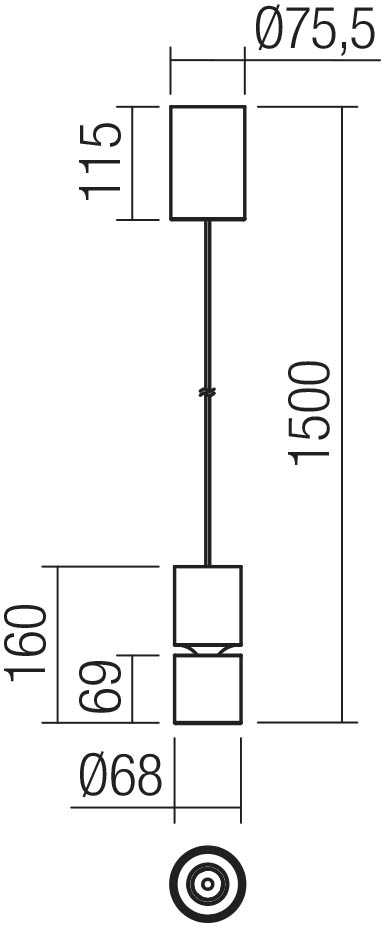 12W LED pakabinamas šviestuvas NAKU, baltas, 3000K