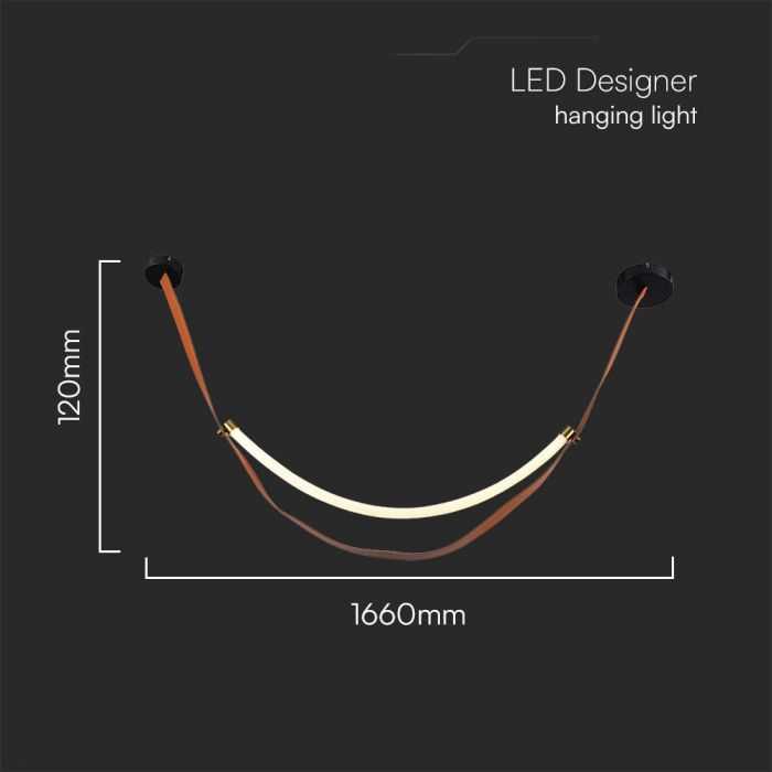 V-tac 12W LED pakabinamas šviestuvas, rudas, 3000K