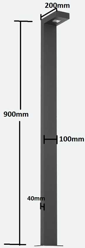 12W LED pastatomas lauko šviestuvas ALTEZZO L 100, 900mm, grafito sp., 3000K