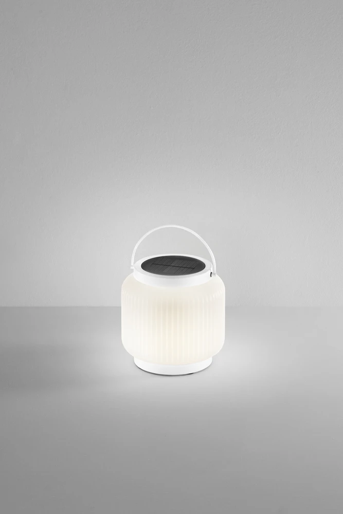 1,2W LED pastatomas lauko šviestuvas su saulės baterija ROBIN, baltas, dimeriuojamas, IP54