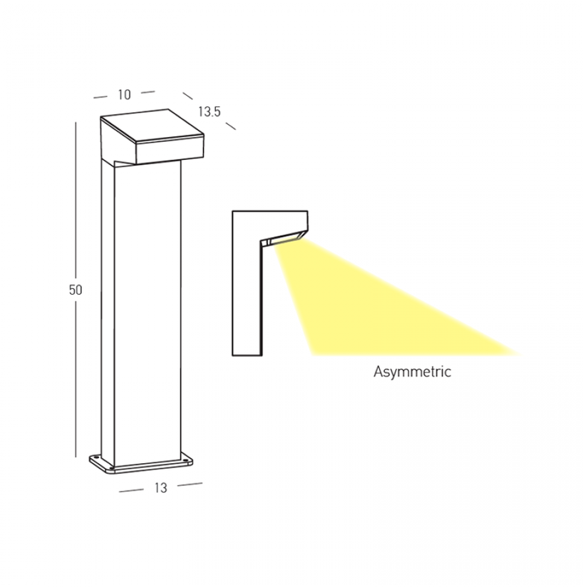 12W LED pastatomas lauko šviestuvas, tamsiai pilkas, 3000K, IP65, E418