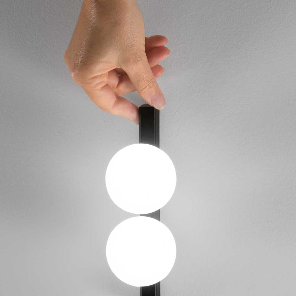 Ideal Lux 12W LED pastatomas šviestuvas PING PONG, juodas, 3000K, 313313