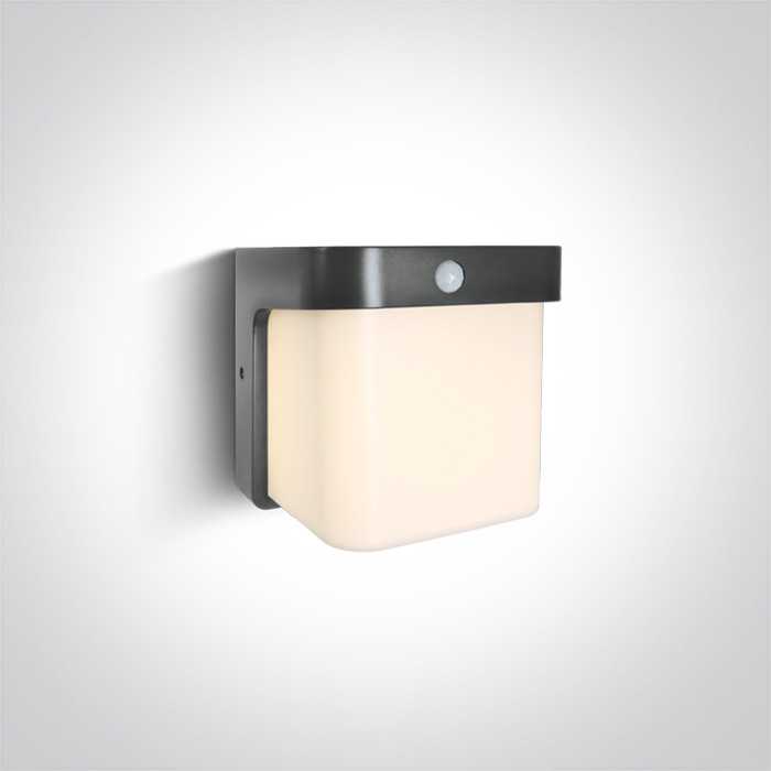 12W LED paviršinis fasado šviestuvas, antracito sp., 3000K, su judesio davikliu, 67492P/AN/W