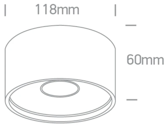 Lubinis šviestuvas 12W LED paviršinis šviestuvas, juodas, 3000/3500/4000K, 12112F/B/V
