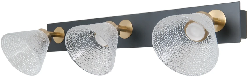 Lubinis šviestuvas 12W LED paviršinis šviestuvas ORELLA, juodos/aukso sp./skaidrus, 3000K