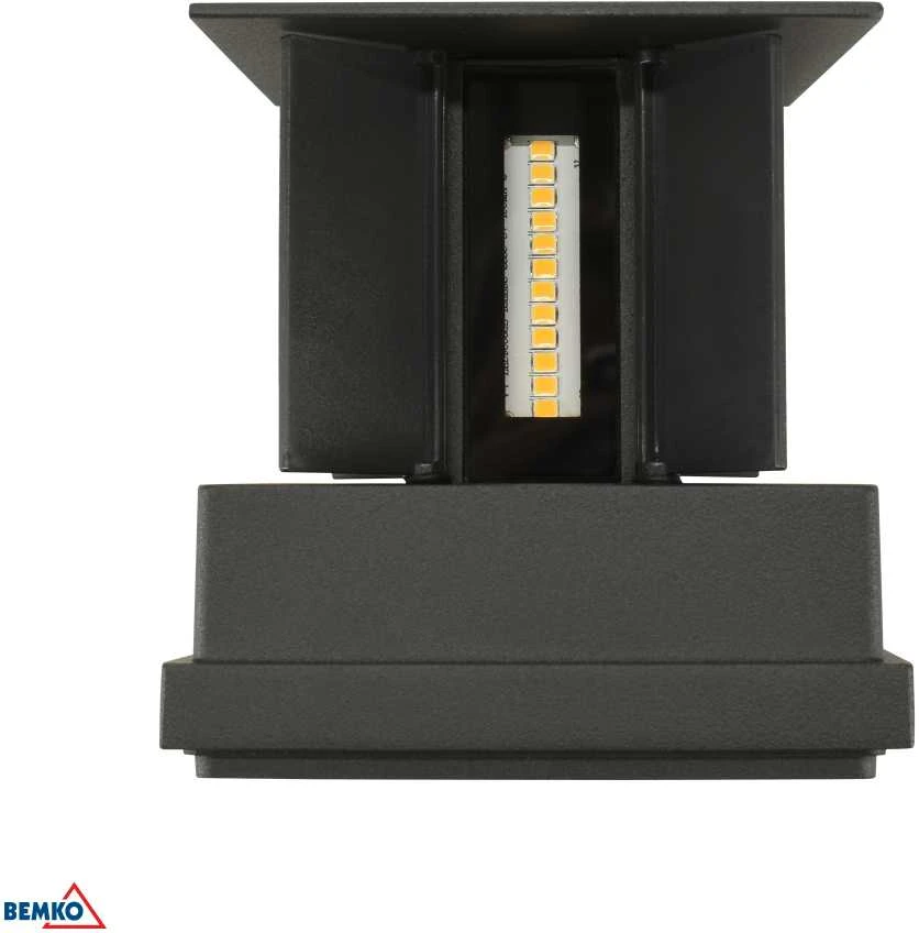 Sieninis šviestuvas Bemko 12W LED sieninis fasado šviestuvas, grafito sp., 4000K, IP65