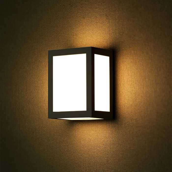 Sieninis šviestuvas V-tac 12W LED sieninis fasado šviestuvas, juodas, 6400K, IP65