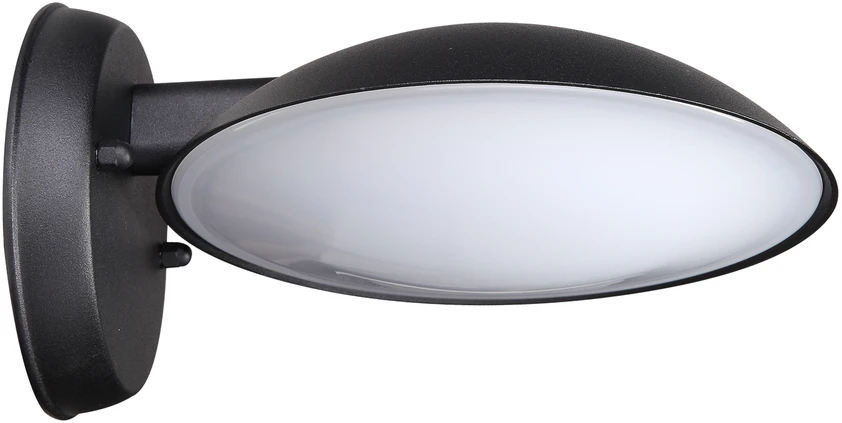 Sieninis šviestuvas Italux 12W LED sieninis fasado šviestuvas PIOMBINO, juodas, 3000K, IP44