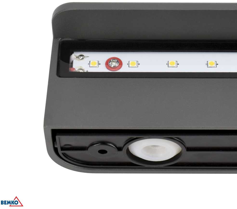 Sieninis šviestuvas Bemko 12W LED sieninis fasado šviestuvas VALANT, grafito sp., 3000K, IP65