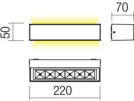 Sieninis šviestuvas 12W LED sieninis lauko šviestuvas AROOS, tamsiai pilkas, 3000K, IP65, šviečia į viršų ir į apačią, 90257