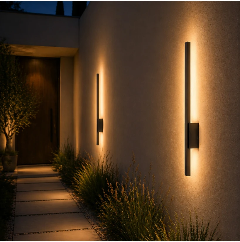 Sieninis šviestuvas 12W LED sieninis lauko šviestuvas, juodas, 2700K, E287-27