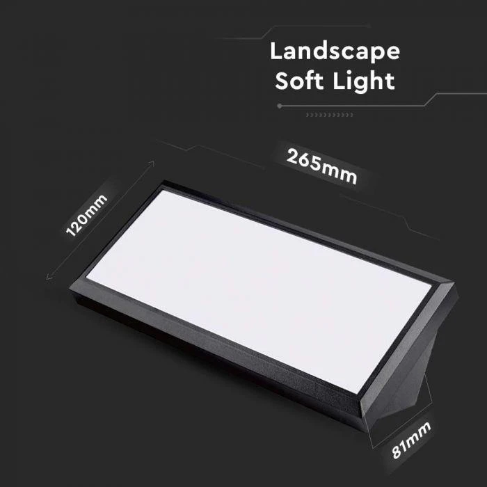 Sieninis šviestuvas V-tac 12W LED sieninis lauko šviestuvas, juodas, 4000K
