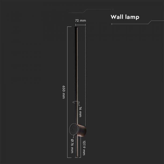V-tac 12W LED sieninis lauko šviestuvas, juodas, 4000K