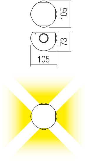 12W LED sieninis lauko šviestuvas MILESTONE, tamsiai pilkas, 3000K, IP54, šviečia į viršų ir į apačią, 90500
