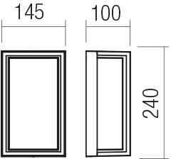 Sieninis šviestuvas 12W LED sieninis lauko šviestuvas QUADRIS, tamsiai pilkas, 3000K, IP54, 90533
