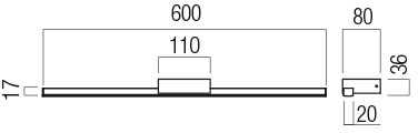 12W LED sieninis šviestuvas ASTON, chromo sp., 3000/4000K, IP44, 01-3269