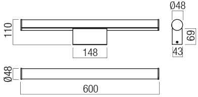 12W LED sieninis šviestuvas KALI, baltas, 3000/4000K, IP44, 01-3277