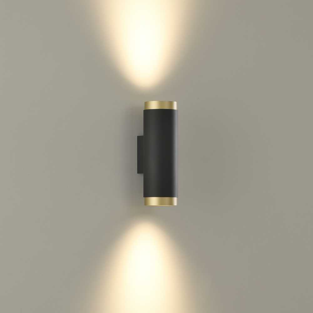 12W LED sieninis šviestuvas LUX, juodos/aukso sp., 4000K, A3989110ON