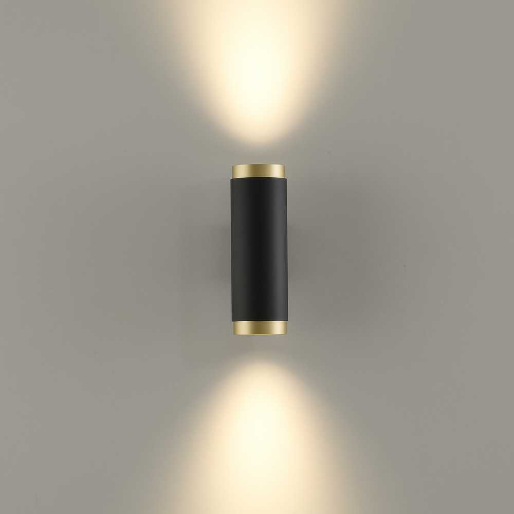 12W LED sieninis šviestuvas LUX, juodos/aukso sp., 2700K, dimeriuojamas, A3989190ONDT