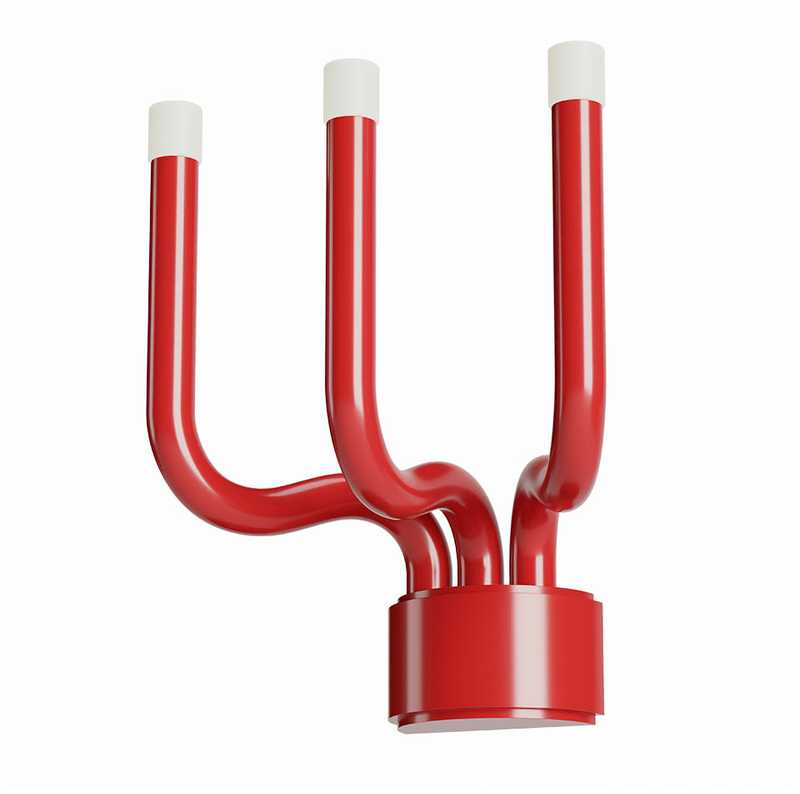 12W LED sieninis šviestuvas LUXOR, blizgios raudonos sp., 3000K, dimeriuojamas, 01-3226