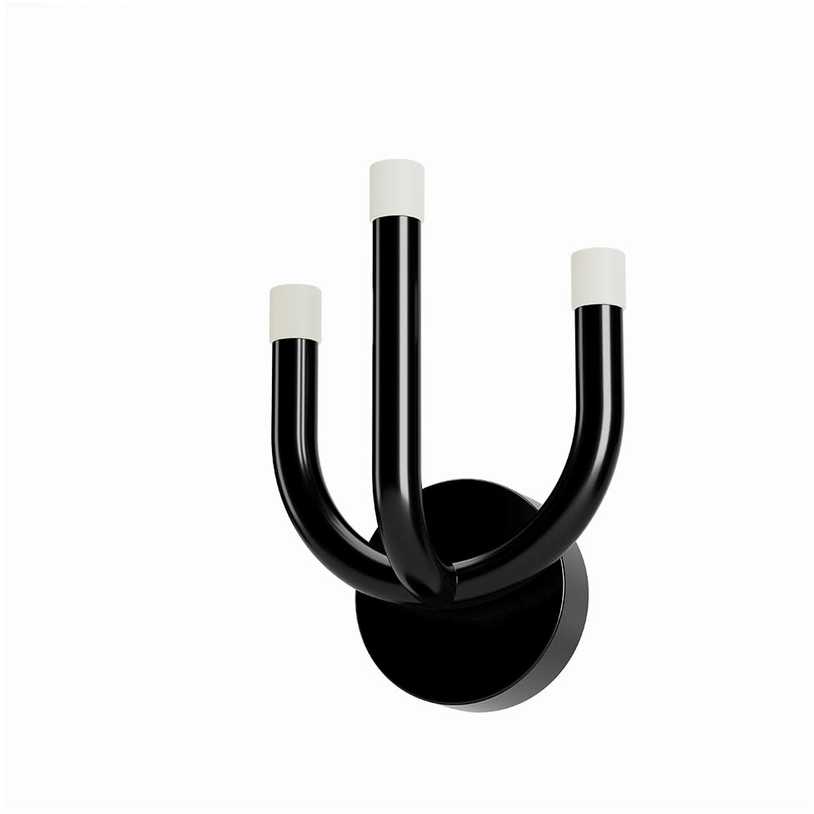 12W LED sieninis šviestuvas LUXOR, blizgios juodos sp., 3000K, dimeriuojamas, 01-3347