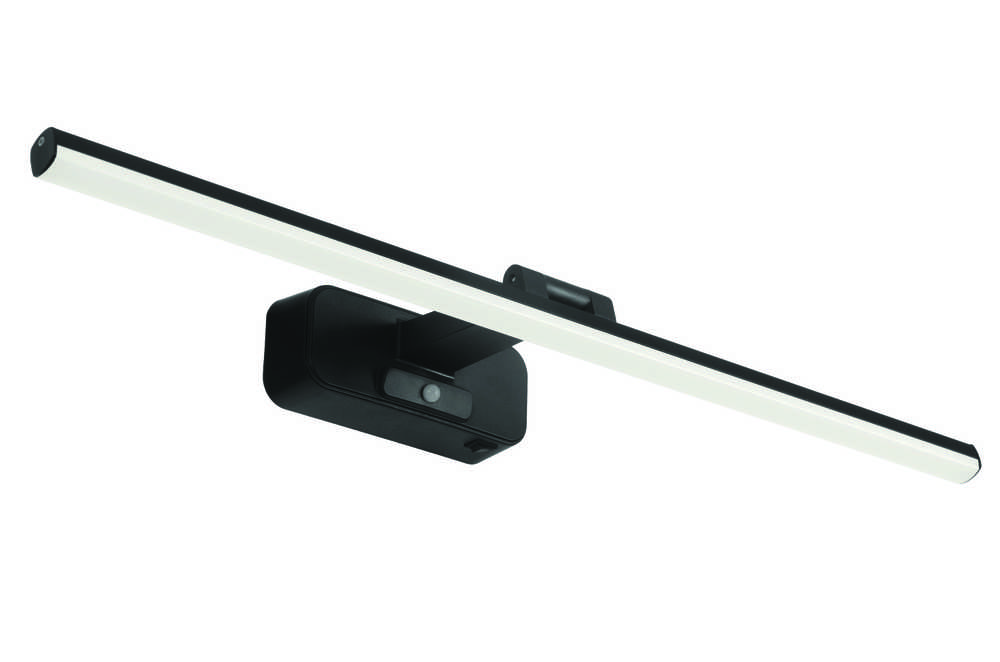 Sieninis šviestuvas 12W LED sieninis veidrodžio šviestuvas NORRIS, juodas, 3000K, su judesio davikliu, 4279200