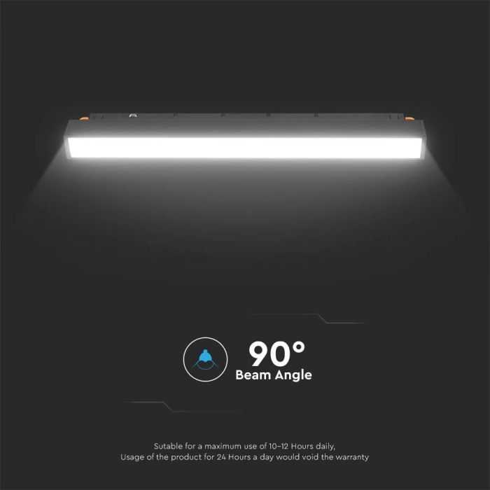 Lubinis šviestuvas V-tac 12W LED SMART šviestuvas į magnetinius bėgelius, juodas, 2700/6400K