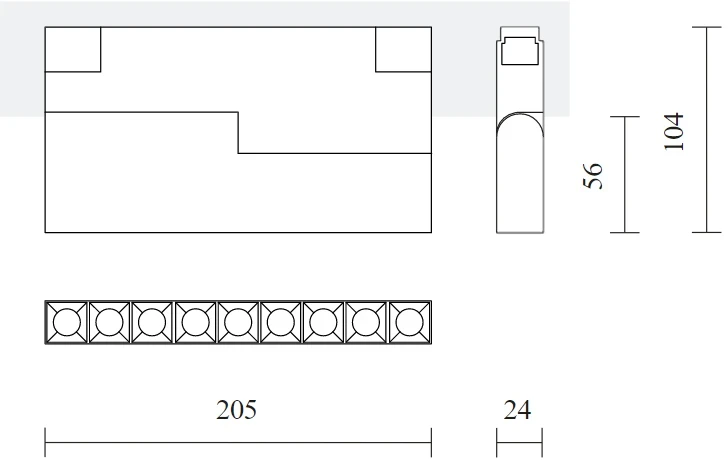 12W LED šviestuvas DARK LIGHT FLEXX į magnetines sistemas INSIGHT, juodas, 4000K, DALI