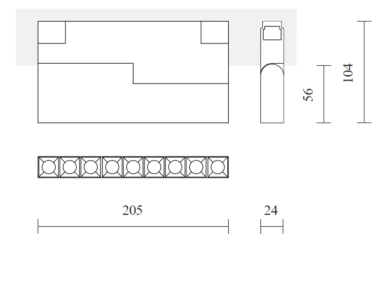 12W LED šviestuvas DARK LIGHT FLEXX į magnetines sistemas INSIGHT, juodas, 4000K, DALI