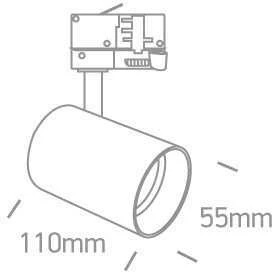 12W LED šviestuvas į bėgelius, baltas, 3000K, 65524T/W/W
