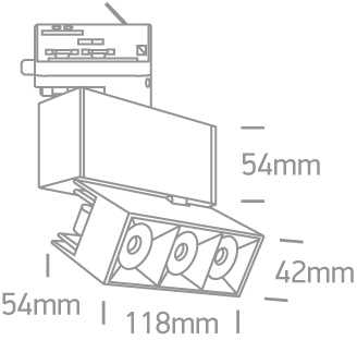 12W LED šviestuvas į bėgelius, juodas, 3000K, 65306BT/B/W