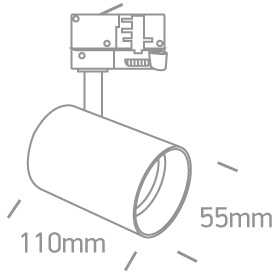 12W LED šviestuvas į bėgelius, juodas, 3000K, 65524T/B/W