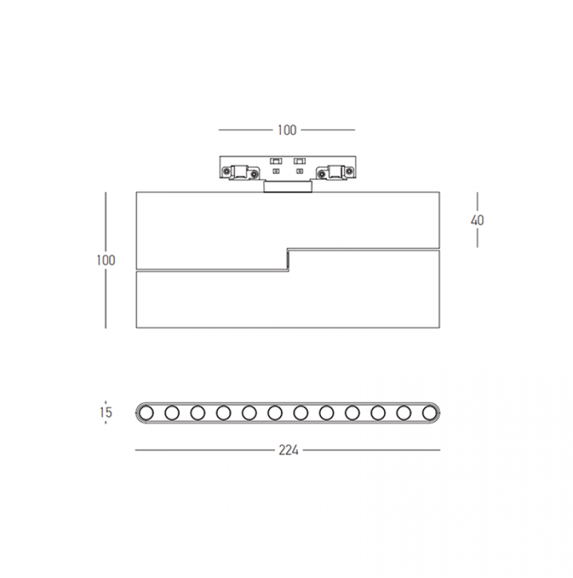 12W LED šviestuvas į magnetinę sistemą ZAMBELIS MAGNETIC 3MM, baltas, 3000K, dimeriuojamas, 25120