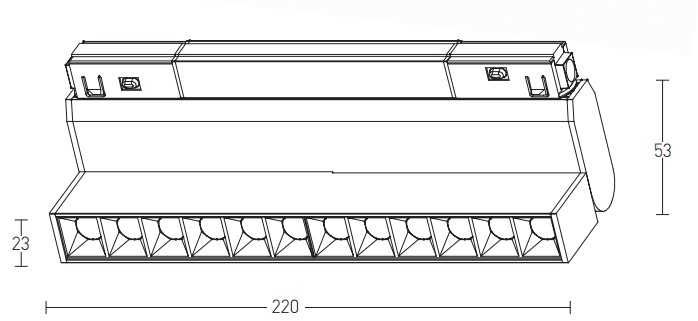 12W LED šviestuvas į magnetinę sistemą ZAMBELIS, juodas, 3000K, DALI, 20291