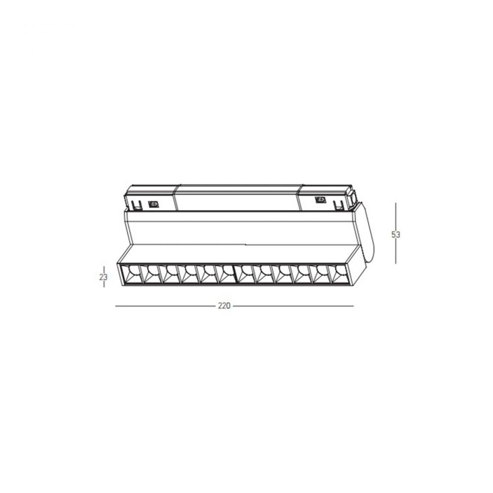 12W LED šviestuvas į magnetinę sistemą ZAMBELIS MAGNETIC, baltas, 3000K, DALI, 20291-W