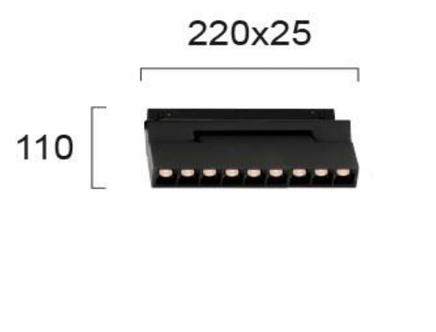 12W LED šviestuvas į magnetines sistemas VIOKEF MAGNETIC, juodas, 3000K, 4244405