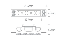 12W LED užglaistomas šviestuvas, baltas, 3000K, 50012HTR/W/W