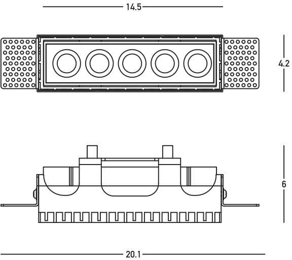 12W LED užglaistomas šviestuvas, baltas, 3000K, S193