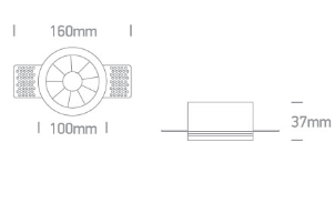 12W LED užglaistomas šviestuvas, baltas, 3000K, 10112XTR/W/W