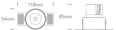 12W LED užglaistomas šviestuvas, baltas, 3000/3500/4000K, dimeriuojamas, 10112BTR/W/V