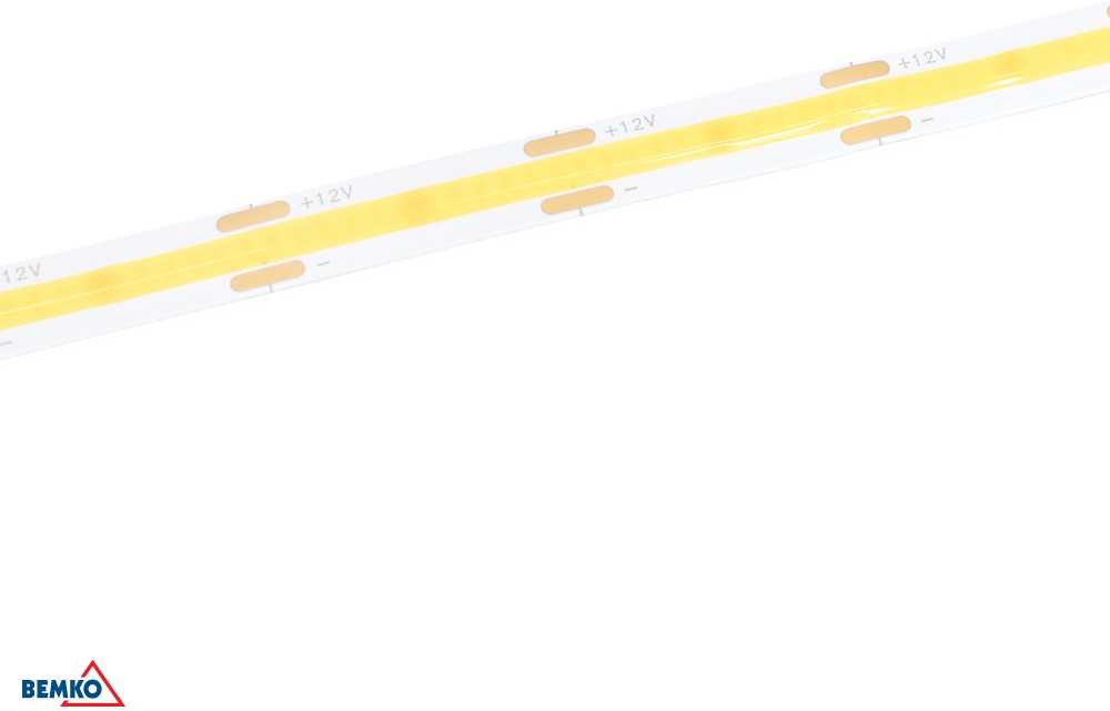 Bemko 12W/m LED COB juosta PREMIUM, 12V, 6500K, 50m ritė