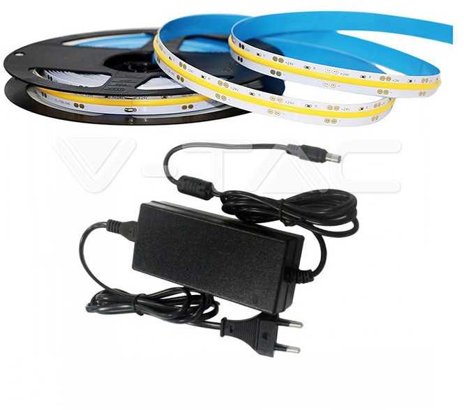 12W/m LED juosta, 512LED/m, IP20, 4000K, 5m, su 78W maitinimo šaltiniu, 24V, 3.5A, IP44