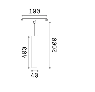Pakabinamas šviestuvas Ideal Lux Magnetinis šviestuvas Montuojamas Į Bėgelį Ego Ego Pendant Tube 12W 3000K Bk