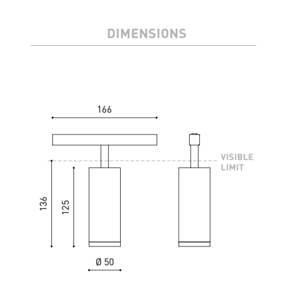 12W šviestuvas į magnetines sistemas FIT 50 48V, 3000K, DALI, juodas