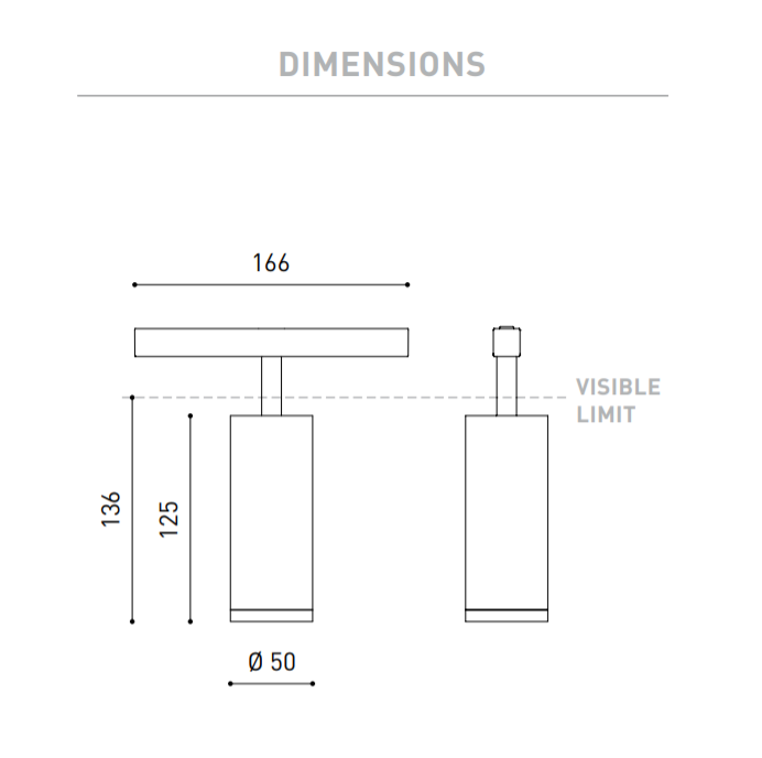 12W šviestuvas į magnetines sistemas FIT 50 48V, 2700K, DALI, juodas