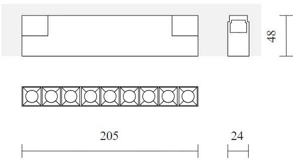12W LED šviestuvas DARK LIGHT į magnetines sistemas INSIGHT, juodas, 4000K, DALI