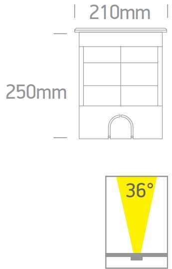 12x1,5W LED įleidžiamas į žemę lauko šviestuvas, plieno sp., 3000K, IP67, reguliuojamas šviesos kampas, 69074C/W